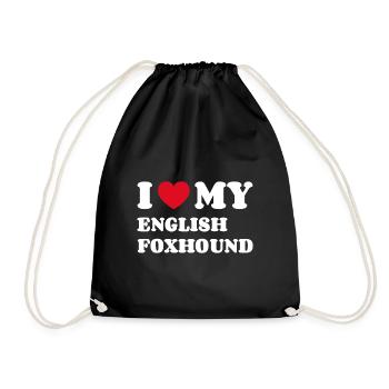 I Love My English Foxhound - Turnbeutel - Schwarz - Vorne