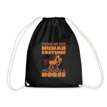 horse lover horse fan horse horse costume - Drawstring Bag - black - Front
