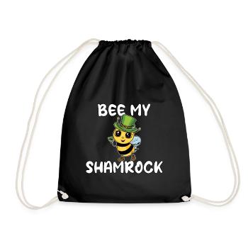 Abeille mignonne Leprechaun Goblin disant trèfle - Sac de sport léger - noir - Devant