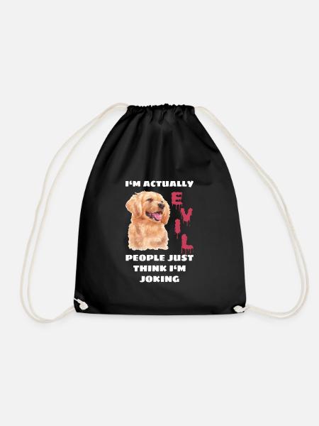 Nasty Golden Retriever - Drawstring Bag - black