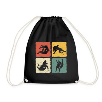 Jiu-Jitsu Retro Jiu Jitsu - Drawstring Bag - black - Front