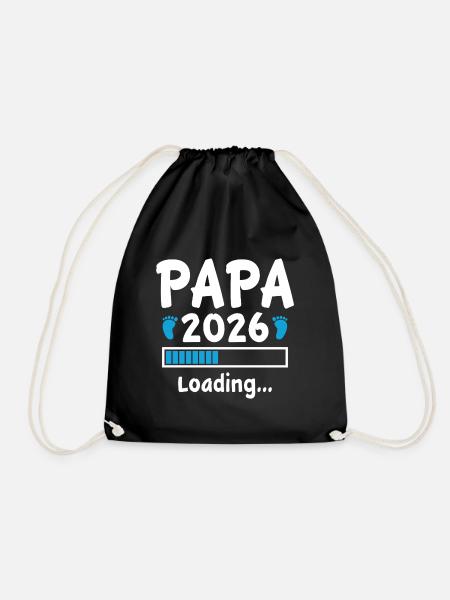Papa Geschenk für werdende Vater Papa 2026 Loading - Turnbeutel - Schwarz