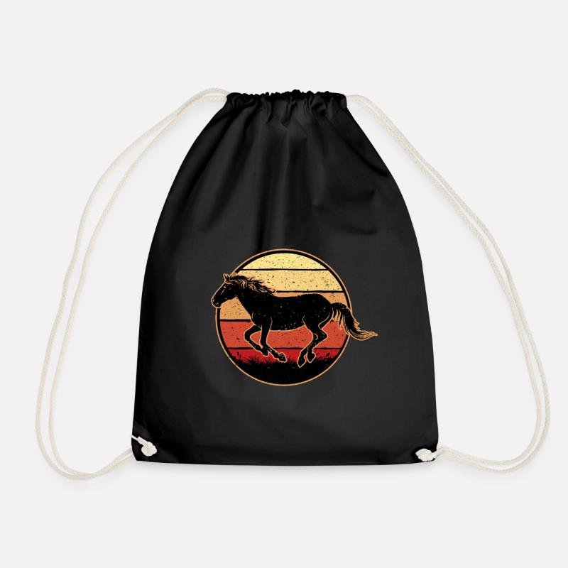 Cheval Rétro Galop - Sac de sport léger - noir