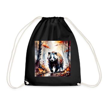 Blaireau dans les herbes - Sac de sport léger - noir - Devant