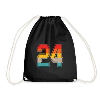 24 Years Retro Jersey Number 24 T-shirt Number 24 - Drawstring Bag - black - Front