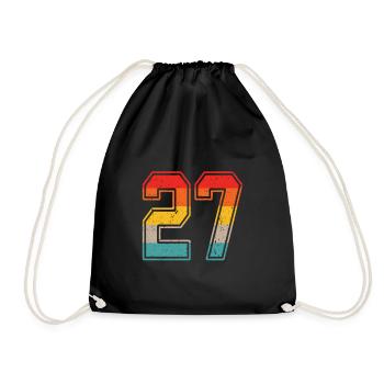27 Years Retro Jersey Number 27 T-shirt Number 27 - Drawstring Bag - black - Front