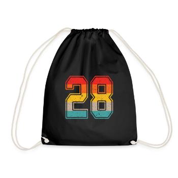28 Jahre Retro Trikot Nummer 28 T-shirt Nummer 28 - Turnbeutel - Schwarz - Vorne