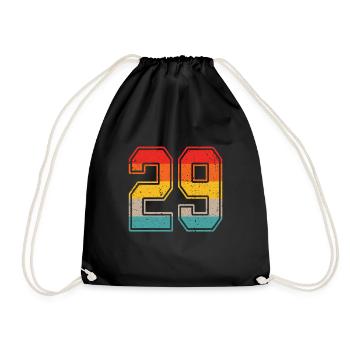 29 Years Retro Jersey Number 29 T-shirt Number 29 - Drawstring Bag - black - Front