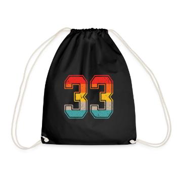 33 Years Retro Jersey Number 33 T-shirt Number 33 - Drawstring Bag - black - Front
