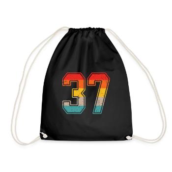 37 Years Retro Jersey Number 37 T-shirt Number 37 - Drawstring Bag - black - Front