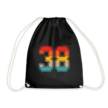 38 Years Retro Jersey Number 38 T-shirt Number 38 - Drawstring Bag - black - Front