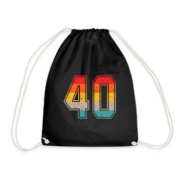 Maillot rétro 40 ans Numéro 40 T-shirt numéro 40 - Sac de sport léger - noir - Devant