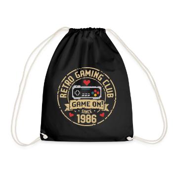 Vintage 1986 Birthday 1986 Gift 1986 - Drawstring Bag - black - Front