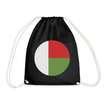 Round Madagascar flag - Drawstring Bag - black - Front