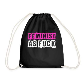 Feminist T-Shirt Geschenk Idee Geburtstag Lustig - Turnbeutel - Schwarz - Vorne