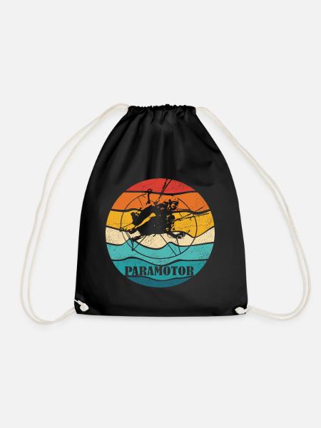 Paramotor Retro Color Gleitschirm - Turnbeutel - Schwarz