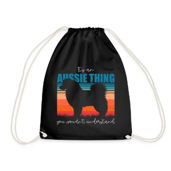 Australian Shepherd Geschenk - Turnbeutel - Schwarz - Vorne