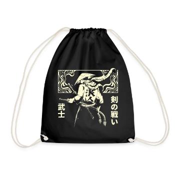 Japanese Warrior Sword Samurai - Drawstring Bag - black - Front