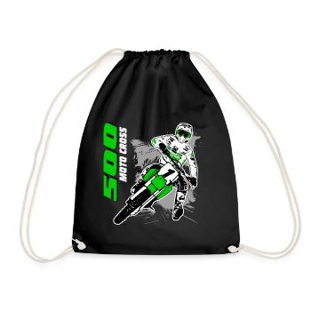 Moto Cross - Motocross - Supercross - MX - SX - Turnbeutel - Schwarz - Vorne