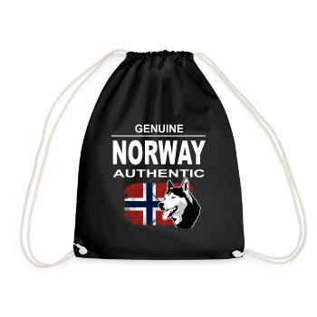 Norway Adventures - Norway Flag & Hus - Turnbeutel - Schwarz - Vorne