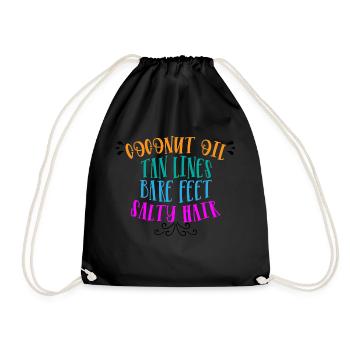 Coconut Oil Tan Lines Bare Feet Salty Hair - Turnbeutel - Schwarz - Vorne