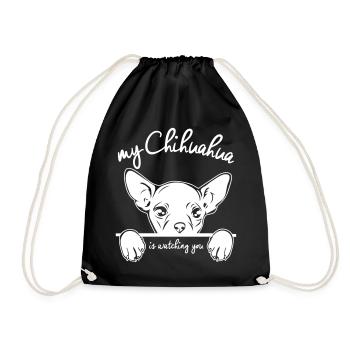 CHIHUAHUA is watching you - Drawstring Bag - black - Front