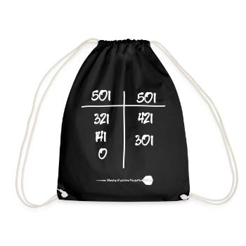 Dart 180 Neundarter 501 Finish, love the darts - Turnbeutel - Schwarz - Vorne