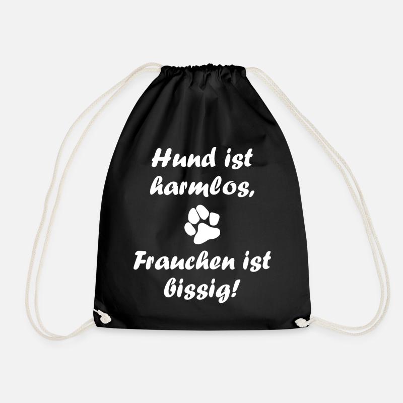 Dog dogs - Drawstring Bag - black