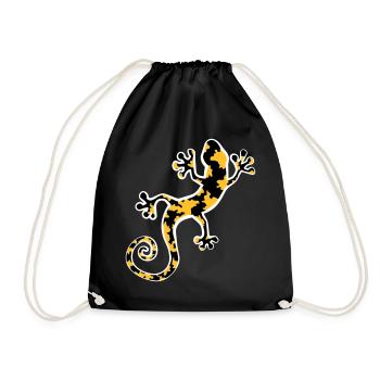 Gecko léopard tacheté jaune et noir - Sac de sport léger - noir - Devant