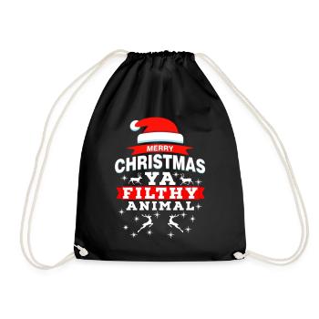 Weihnachten Weihnachten Weihnachten Weihnachten Weihnachten - Turnbeutel - Schwarz - Vorne