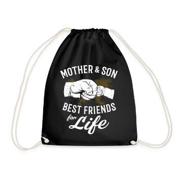 Mother And Son - Best Friends For Life - Drawstring Bag - black - Front