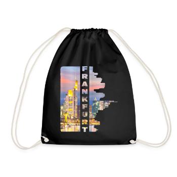 Frankfurt Germany City Skyline Home Love - Drawstring Bag - black - Front