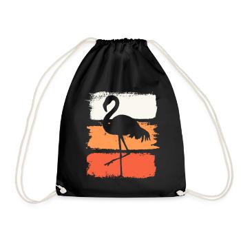Flamant Rose Oiseau Coloré Exotique Été - Sac de sport léger - noir - Devant