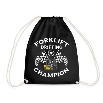 Forklift operator and forklift driver - Drawstring Bag - black - Front