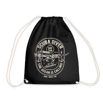 23F 0307 bk - Drawstring Bag - black - Front