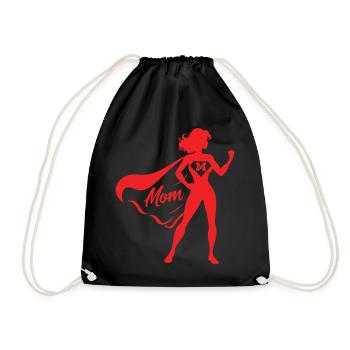 Rotes Mutter Design – Für die beste Mama - Turnbeutel - Schwarz - Vorne