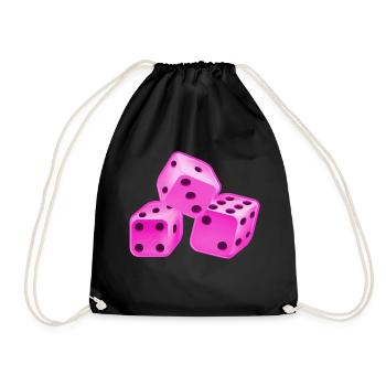 Würfel Pink - Turnbeutel - Schwarz - Vorne
