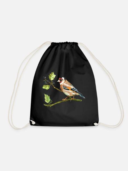 Goldfinch - Drawstring Bag - black