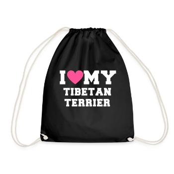 I love my Tibetan Terrier - Turnbeutel - Schwarz - Vorne