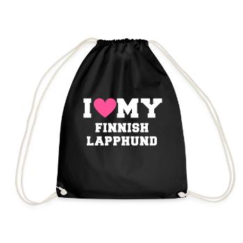 I love my Finnish Lapphund - Turnbeutel - Schwarz - Vorne