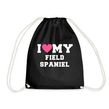 I love my I love my Field Spaniel - Drawstring Bag - black - Front