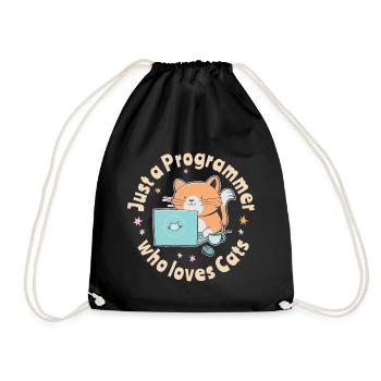 Just a programmer who loves cats - Drawstring Bag - black - Front
