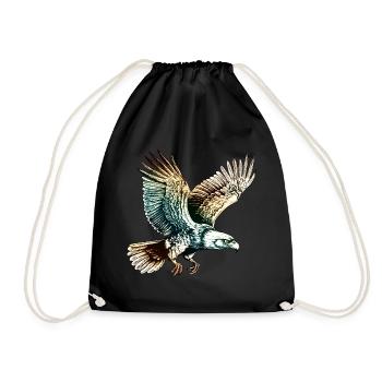 Fliegender Adler - Turnbeutel - Schwarz - Vorne
