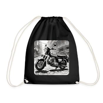 Cooles Moped - Turnbeutel - Schwarz - Vorne