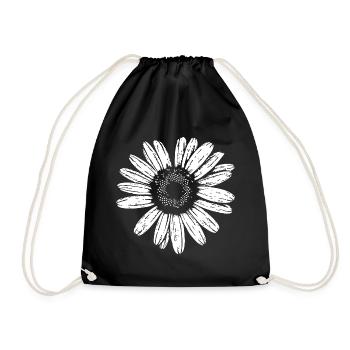 Gänseblümchen, Blume, Frühling, Sommer, Garten, - Turnbeutel - Schwarz - Vorne