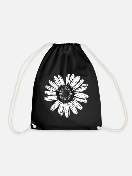 Gänseblümchen, Blume, Frühling, Sommer, Garten, - Turnbeutel - Schwarz