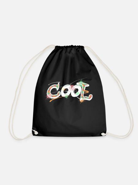 Cool Schriftzug cooles Shirt Graffiti Comic Look - Turnbeutel - Schwarz