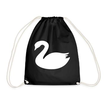 swan - Drawstring Bag - black - Front