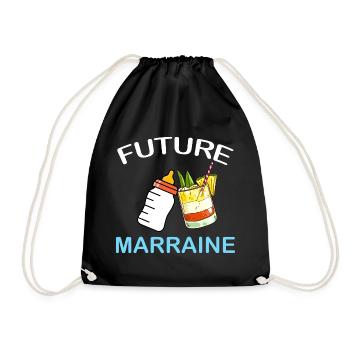 Future Marraine Idée Cadeau Naissance Bébé Cadeau - Sac de sport léger - noir - Devant