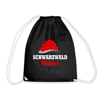 Schwarzwaldmädel Bollenhut Schwarzwald - Turnbeutel - Schwarz - Vorne